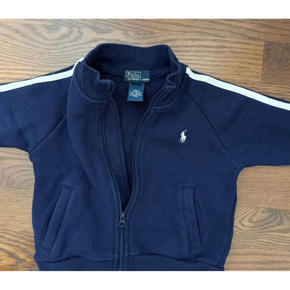 Polo Ralph Lauren Toddler 18M Navy Blue Cotton Tracksuit Jacket Jogger Set